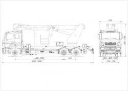 Means of transport equipped with lifts with working platforms R180T, VA180T Velmash-S type 57542 modifications: 57528N on ba