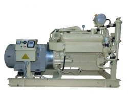 DG150-1A-400 and its components. Ship diesel generator complying with the requirements of the Russian River Register.