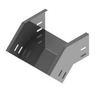 Corner tray vertical external 45 degrees ONL 000x000 V45, with overall dimensions from 100x40 mm to 600x200 mm, with thickness f