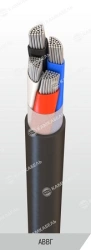 Power cable with aluminium conductors insulated with polyvinylchloride plasticate for voltage 3 kV of AVVG grade according to TU