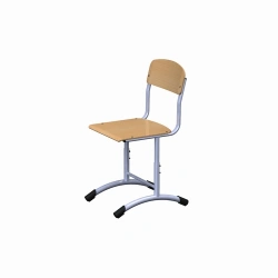 Non-adjustable plywood chair on metal frame, height groups No. 0;1;2;3;4;5;6;7