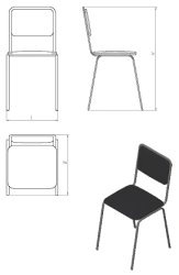 Metal-framed chair (series STU.ST)
