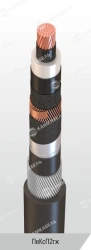 Power cable with copper conductors insulated with cross-linked polyethylene for voltage of 6, 10, 15, 20, 30 and 35 kV of PvKsP2