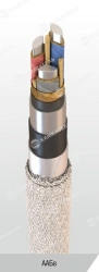 Power cable with aluminium conductors with impregnated paper insulation, for voltage 1 kV of AABv grade according to TU 16.K09-1