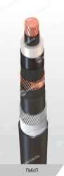 Power cable with copper conductors insulated with cross-linked polyethylene for voltage 6, 10, 15, 20, 30 and 35 kV of PvKsP gra