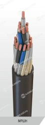 Marine cables with copper conductors with rubber insulation in rubber sheath for alternating voltage up to 400 V with frequency