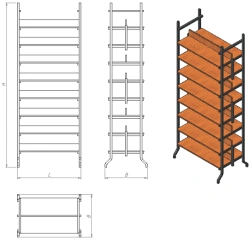 Two-sided library archive shelving unit (SBA.2 series)