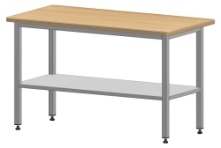 Table 1400x700x850 mm, confectionery table, with lower shelf, beech table top