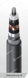Power cable with aluminium core insulated with cross-linked polyethylene for voltage 64/110 and 127/220 kV of APvKsPp2gng(A)-HF