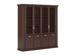 Combination cupboard with glass doors (wardrobe section and 2 stuffed document sections), Art. No. PRT402+PRT418+PRT419+PRT428*2