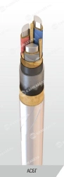 Power cable with aluminium conductors, with impregnated paper insulation, for voltage 3 kV of ASBG grade according to TU 16.K71-
