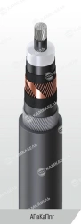 Power cable with aluminium core with cross-linked polyethylene insulation for voltage 64/110 and 127/220 kV of APvCaPpg grade