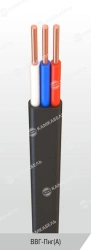 Power cable with copper conductors, insulation made of polyvinylchloride plasticate of reduced flammability for voltage 0,66; 1