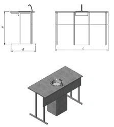 Desk for chemistry cabinet (series PU.??.02.?)