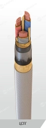Power cable with copper conductors with paper insulation impregnated with viscous or non-flowing composition for voltage 6, 10 k