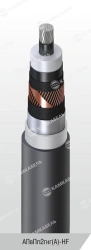 Power cable with aluminium core insulated with cross-linked polyethylene for voltage 64/110 and 127/220 kV of APvPp2gng(A)-HF gr