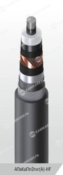 Power cable with aluminium core with cross-linked polyethylene insulation for voltage 64/110 and 127/220 kV of APvCaPp2gng(A)-HF