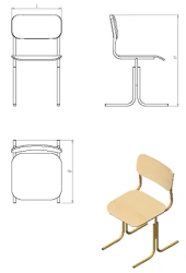 Children's height adjustable chair (series DSTU.R)