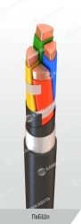 Power cable with copper conductors, insulation made of cross-linked polyethylene plastic for voltage 0,66; 1 kV of PvBShv grade