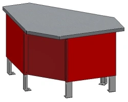 Medium-temperature refrigerated counter PHS-UV (meat, built-in refrigeration with fixing for a crossbar)