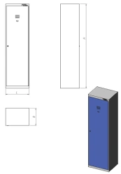 Metal wardrobe with one door (series MS.O.1)