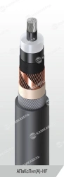 Power cable with aluminium core with cross-linked polyethylene insulation for voltage 64/110 and 127/220 kV of APvKsPng(A)-HF gr