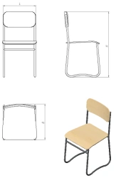 Non-adjustable children's chair (series DSTU.NR)