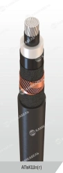Power cable with aluminium conductors with cross-linked polyethylene insulation for voltage 0,66, 1 kV of APvKShp grade accordin