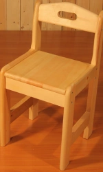 Adjustable pine chair without upholstery