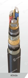 Power cable with aluminium conductors with impregnated paper insulation, for voltage 1 kV of ASClShv grade according to TU 16.K0