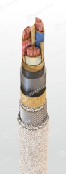 Power cable with copper conductors with impregnated paper insulation, for voltage of 1 kV of mark SP2lShv according to TU 16.K09
