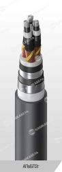 Power cable with aluminium conductors insulated with cross-linked polyethylene for voltage 6, 10, 15, 20, 30 and 35 kV of APvBP2