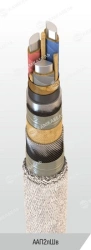 Power cable with aluminium conductors with impregnated paper insulation, for voltage of 1 kV of AAP2lShv grade according to TU 1