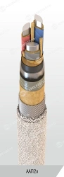 Power cable with aluminium conductors with paper insulation impregnated with viscous or non-flowing composition for voltage of 1