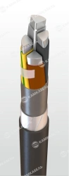 Power cable with aluminium conductors, cross-linked polyethylene insulation for voltage 0,66; 1 kV of APvBShp brand.